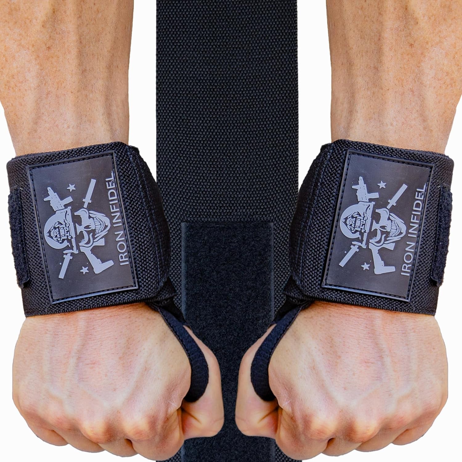 Iron Infidel Wrist Wraps for Weightlifting - 18" and 24" Heavy Duty Support for Working Out, Gym Accessories for Men - Use for Lifting, Crossfit, Fitness, Exercise, Bench Press, Powerlifting